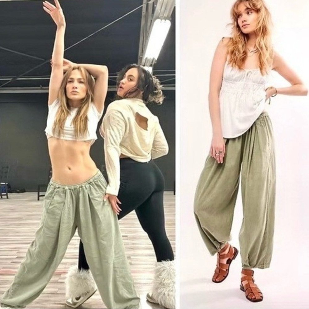 Free People To The Sky Parachute Pants In Ivy League Olive - Picture 11 of 11